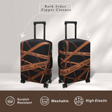 Explore Land Travel Luggage Cover Suitcase Protector Fits 23-26 Inch Case (Gold Fragile, M)