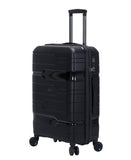 Rockland Linear 3-Piece Hardside Spinner Wheel Luggage Set, Black, 3-Piece Set (19/23/27)