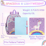 VASCHY Toddler Backpacks Girls, Kids' Cute Water Resistant Giltter Butterfly Daycare Bags for Preschool Kindergarten,Rucksack Schoolbag Bookbag for Children Rainbow Unicorn