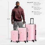 InUSA VASTY Luggage with Spinner Wheels | Durable Lightweight Hardshell SuitcaseTravel Sets with Handle and Trolley | (20in 24in 28in) 3 Piece Luggage Set | Pink