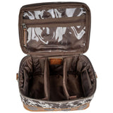 STS Ranchwear Vaquero Glamour STS-34330 Makeup Bag - Spacious Zip Around Unique Full Grain Leather Cowhide Cosmetic Organizer with 2 Compartments
