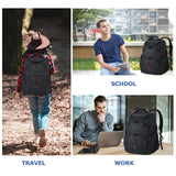 VANKEAN 17.3'' Travel Laptop Backpack TSA Friendly, Water Resistant Anti Theft Extra Large College Backpacks with RFID Pockets, USB Port for Men Women Business Work Bag, Black