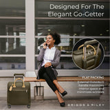 Briggs & Riley Wheeled Cabin Bag - Carry On Luggage for Travel, Suitcases with Wheels, Softside Rolling Bag for Men & Women, Interlocking Handle, Fits up to 13" Laptop - Rhapsody Collection, Olive