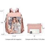 MKP Women Fashion Backpack Purse Multi Pockets Signature Anti-Theft Rucksack Travel Ladies Shoulder Bag Handbag 2Pcs