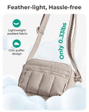 BAGSMART Cross Body Purse, Mini Crossbody Bags for Women Travel Purse, Puffy Shoulder Handbag Wallet with RFID Blocking Slots, Dark Brown