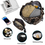 LARVENDER Luggage Sets 5 Piece Hardside Expandable Suitcase with Wheels Lock,PC+ABS Hardside Lightweight Rolling Suitcase for Women and Men,Cheetah