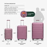 Traveler's Choice Pagosa Hardshell Expandable Luggage with Spinner Wheels, Mauve, 22-Inch Carry-on