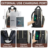 Laptop Backpack for Women Bag - 15.6 inch Work Travel Backpack with USB Charger College Bookbag Waterproof Business Computer Backpack Anti-theft Casual Backpacks for Nurse Teacher Beige Black Brown
