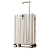Hanke 24 Inch Luggage Suitcases With Spinner Wheels Lightweight PC Hard Shell Rolling Suitcase With Travel Lock,Checked-Medium 24-Inch(Ivory White)