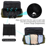 Vrtisa 110L Expandable to 140L 32” Foldable Oxford Soft-Sided Rolling Duffle Bag with 2 Heavy-Duty Wheels,3 Large Compartments,Adjustable Shoulder Strap and Attached Organizer Pouch,Green
