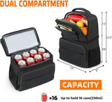 MATEIN Backpack Cooler for Men Women, 26 Cans Insulated Lunch Cooler Backpack Double Layer Cooler Bag, Leak-Proof Soft Lunch Box Backpack with Cooler Compartment Beer Gifts for Travel Beach, Black