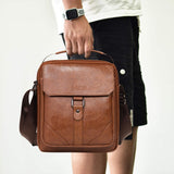 MIAZIB Messenger Bag for Men Brown Multi-pocket Crossbody Shoulder Chest Bag Man Purse Crossbody Bags for Work Business (Brown)