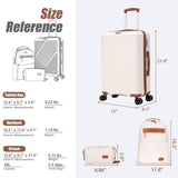 CONCEPTEN Luggage Sets 3 Piece, 20 Inch Carry On Suitcases With Spinner Wheels, Lightweight Travel Luggage With TSA Lock, ABS Hardshell Suitcase (White)