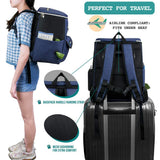 PetAmi Dog Travel Bag Backpack, Airline Approved Dog Bags for Traveling, Puppy Diaper Bag Supplies, Pet Camping Essentials Hiking Accessories Dog Mom Gift, Food Container, Collapsible Bowls, Navy Blue