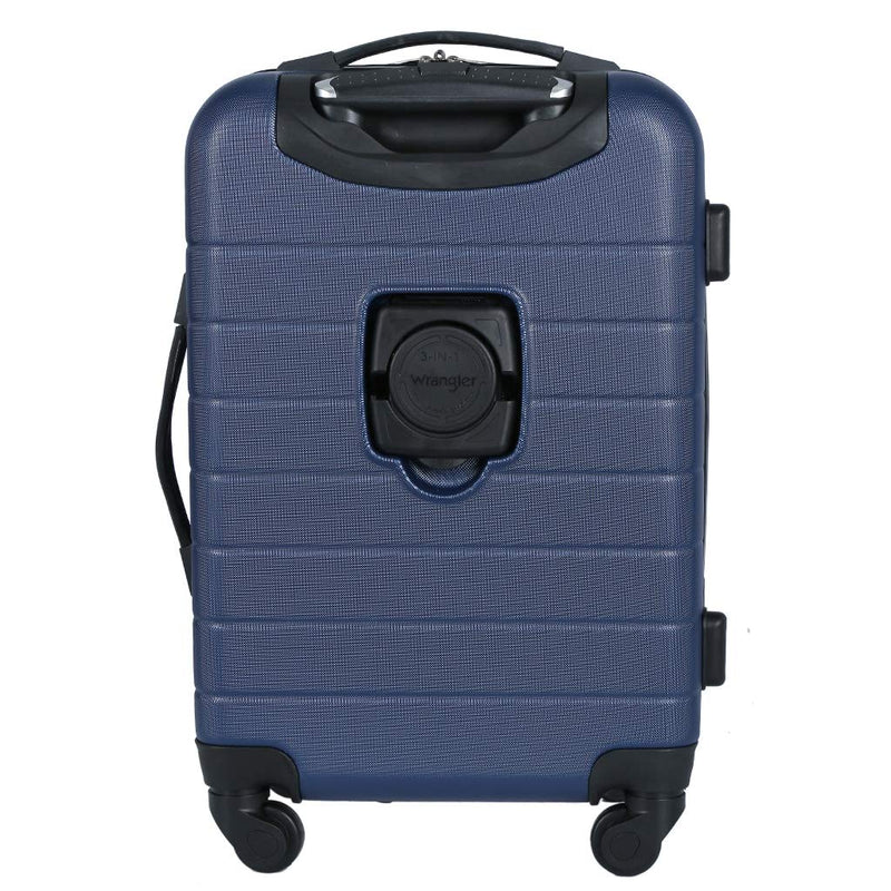 Wrangler Smart Spinner Hardside Luggage, 22-Inch Carry-On, Navy Blue