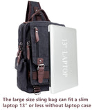 Leaper Retro Crossbody Bag Sling Bag Canvas Messenger Bag for Men Women Shoulder Bag Crossbody Handbags Satchel Army Green, L