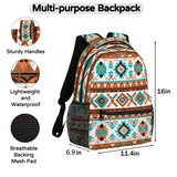 Peaom Geometric Ethnic Aztec Print Backpack for Kids Women Men School Backpacks Girls Boys Adults Bookbag Laptop Computer Back Pack Casual Daypack