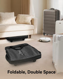 LUGGEX Travel Duffel Bags, Expandable Collapsible Luggage with Spinner Wheels, Lightweight, without Telescopic Handle, Large Capacity Suitcases with Wheel for Men Women (Black, 55L-113L)