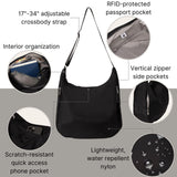 Baggallini Swift Hobo Crossbody Bag for Women - Lightweight 15.7"x16" Travel Purse Handbag Hobo Bag