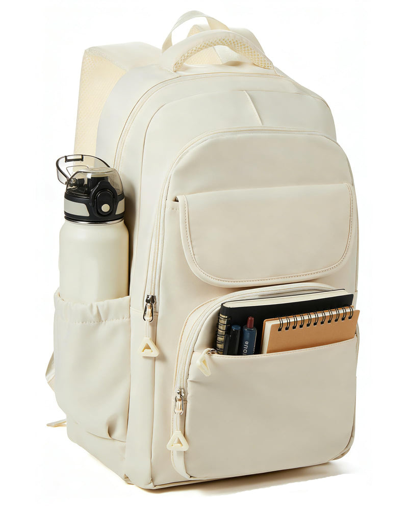 VENATIN School Backpack for Girls, High Elementary School Laptop Backpack College Student Women Bookbag, Mochilas Escolares para Niñas, Teens Girls Bookbag Casual Daypack, Beige