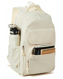 VENATIN School Backpack for Girls, High Elementary School Laptop Backpack College Student Women Bookbag, Mochilas Escolares para Niñas, Teens Girls Bookbag Casual Daypack, Beige