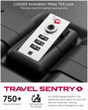 LUGGEX 21 Inch Zipperless Carry On Luggage - HUP Pro Front Opening Compartment Suitcase with Spinner Wheels, 38L Capacity, TSA Locks, Airline Approved for Business Travel(ZX-Pro, Black)