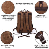 Jahomieo Vintage Canvas Backpack, Resistant Hiking Camping Rucksack Casual Daypack Backpacks for Men&Women Fits 15.6’’ Laptop