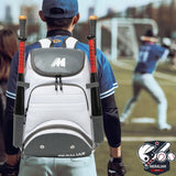 MERALIAN Baseball Bag Backpack,Lightweight Softball Bag with Shoe Compartment for Baseball, T-Ball & Softball Equipment & Gear. (WHITE)