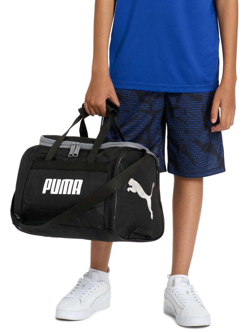 PUMA Kids' Transformation 14" Youth Duffel Bag, Black/Gold, OS