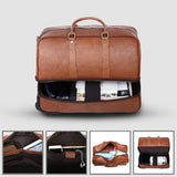 Leathario Leather Luggage travel duffle bag weekend overnight bag rolling suitcase