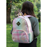 Emma & Chloe Pastel Waterproof Vinyl Backpack for Traveling and Commuting (Ombre Stripes)