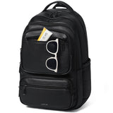 LATMAP 43L Backpack Purse For Women Men Leather Shoulder Diaper Bookbag Tote 17 16 15.6 Inch Laptop Bag Handbags For Travel Work College Large Black