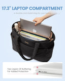 LOVEVOOK Tote Travel Bag for Women, Puffer Work Handbag with Zipper for Teacher Nurse, Quilted Laptop Shoulder Bag Cute for School Gym, Black