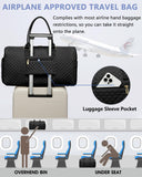 Women Weekender Travel Duffle Bag: Travel Duffel Overnight Bags with Shoe Compartment Large Carry on Tote with Toiletry Bag Weekend Traveling Yoga Gym Hospital Bag for Women with Wet Pocket Black