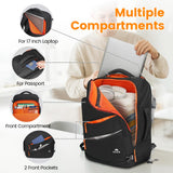 MATEIN Personal Item Backpack 18x14x8 with Shoe Compartment Detachable, Airline Approved Carry On Backpack for Travel with Electronics Case, Lightweight Luggage Bag for Spirit Airlines Fits 17" Laptop