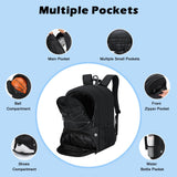 MoKo Basketball Bag Backpack, Volleyball Soccer Backpack for Men & Women with Separate Ball and Shoes Compartments, Water-Resistant, Fence Hook, Sports Bag for Clothes, Shoes, Tablets, Laptops, Black
