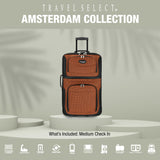 Travel Select Amsterdam Softside Expandable Luggage with Rolling Wheels, Navy, 25-Inch Medium