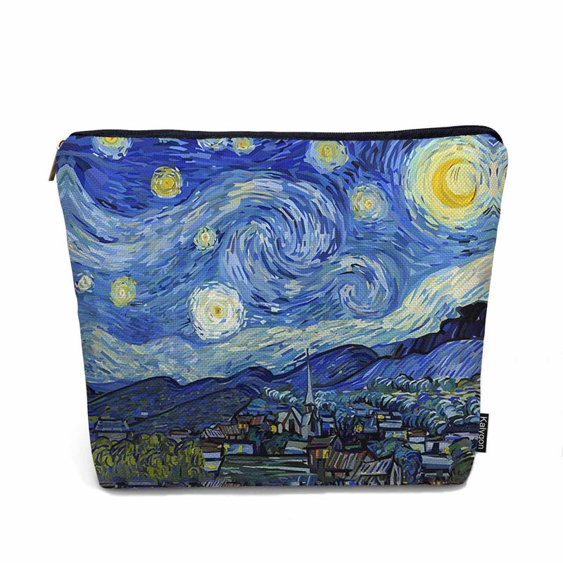 Kalygon The Starry Night Cosmetic Bags For Women, Galaxy Farmhouse Roomy Makeup Bag Toiletry Bag Accessories Organizer Storage Bags Makeup Pouch For Travel Business Gym Camping Bathroom