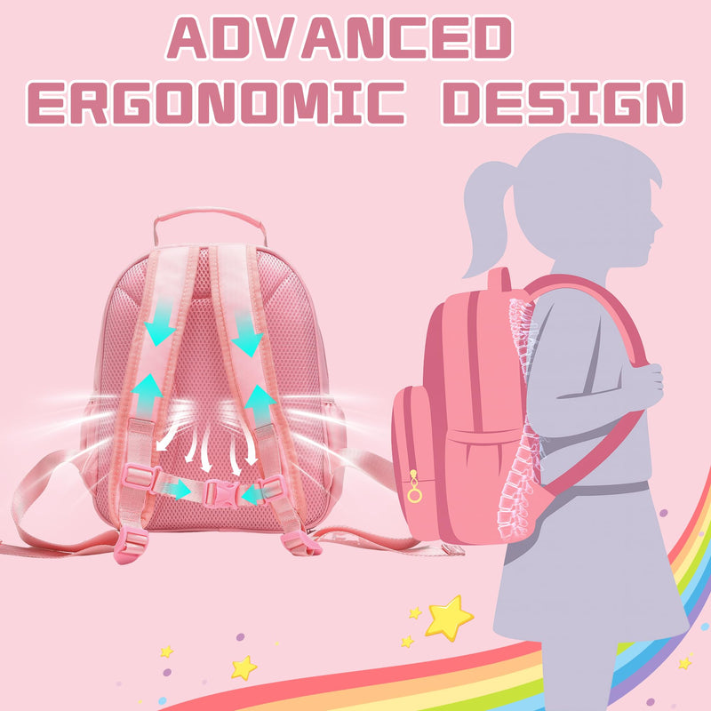 I IHAYNER Kids Glitter Initial Backpack Mini Backpack for Girls Lightweight Toddler Preschool Backpack Girls Personalized Trendy Stuff Gifts Pink A