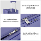 mixi 26'' Max Trunk Luggage Large Checked Luggage PC Hard Shell Rolling Travel Suitcases with Spinner Wheels & TSA Lock, Dreamy Purple