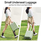 Hanke 14 Inch Underseat Carry On Luggage with Wheels Hard Shell Suitcases Carry On Bag Lightweight Small Mini Suitcase Travel Luggage for Travel（Bamboo Green）