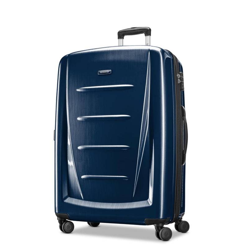 Samsonite Winfield 2 Hardside Expandable Luggage with Spinner Wheels, Navy, Checked-Large 28-Inch