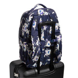 Vera Bradley Women's, Performance Twill Travel Backpack Travel Bag, Blooms and Branches Navy, One Size