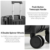 Hanke 14 Inch Underseat Carry On Luggage with Wheels Hard Shell Suitcases Carry On Bag Lightweight Small Mini Suitcase Tsa Luggage for Travel.（Jet Black）