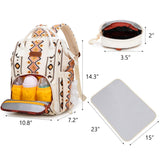 Montana West Wrangler Diaper Bag Backpack Aztec Travel Backpack Purses Western Multi-Function Baby Bags for Mom with Waterproof Insulated Pockets