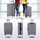 ANTHONY JACKSON 3 Piece ABS Luggage Set – Lightweight Suitcases with Spinner Wheels – 3 Different Sizes – TSA Lock – Hard Shell Travel Luggage for Men & Women