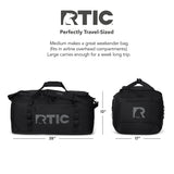 RTIC Road Trip Duffle Bag for Men and Women, Traveling Tote for Camp, Travel, Gym, Weekender, Camping, Overnight, Carry On, Sports, Spacious, Water Resistant, Large, Black