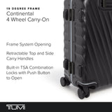 TUMI 19 Degree Frame Continental 4 Wheel Carry-On - Lightweight Suitcase - Hard Shell Luggage - 21.8" X 15.8" X 9.0" - Black Textured