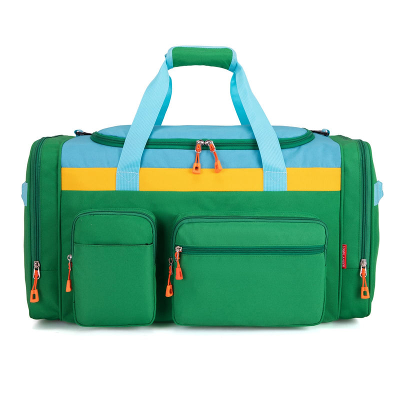HawLander Large Kids Duffle Bag for Travel, Overnight, or Weekender, 22" inch (Green Yellow)