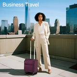 Hanke 16 Inch Underseat Carry On Luggage with Spinner Wheels Airline Approved, Small Rolling Suitcase Softside Underseater Lightweight TSA Travel Roller Suitcase Carry-On Bag(Purple)
